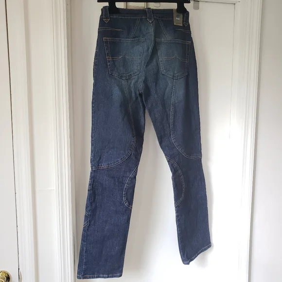 Azzure blue jeans with gold contrast stitch design - Picture 8 of 16